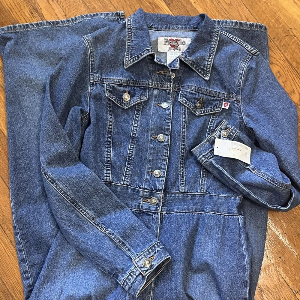 Vintage Late 90’s NWT Fragile Jeans Denim Long Duster Overcoat